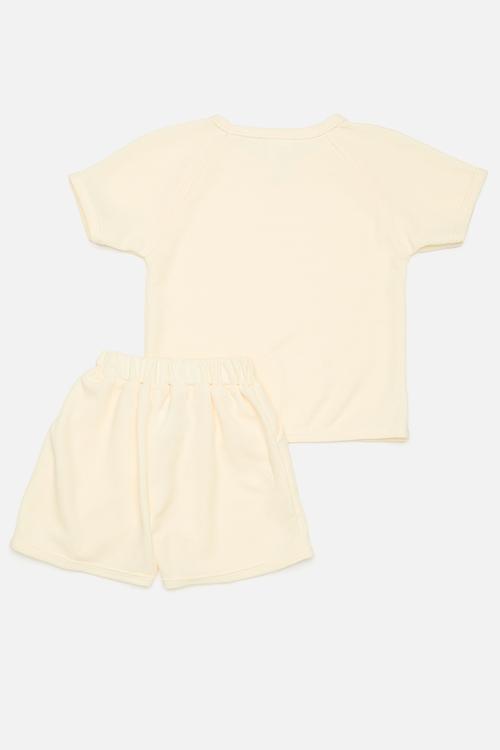 Tee & short set - pale yellow 
