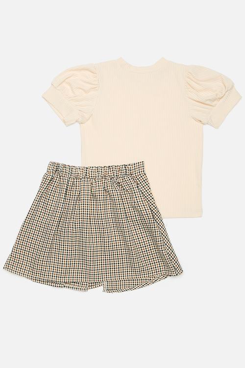 Top & skirt set - beige