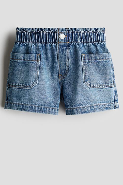 Loose fit denim shorts - denim blue