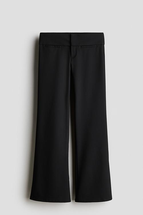 Flared suit trousers - black