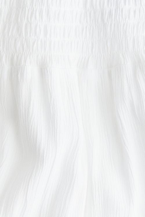 Smocked tiered skirt - white