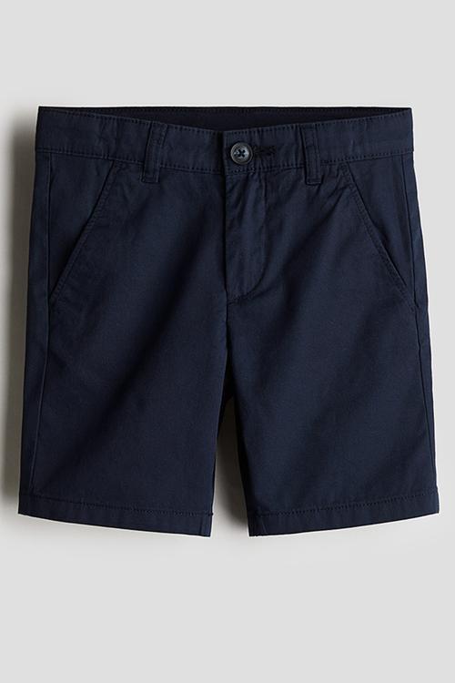 Cotton chino shorts - navy blue