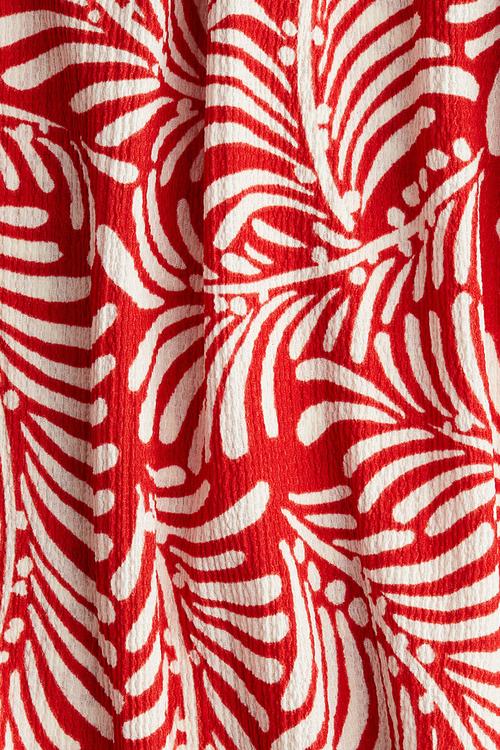 Smocked strappy dress - red patterned