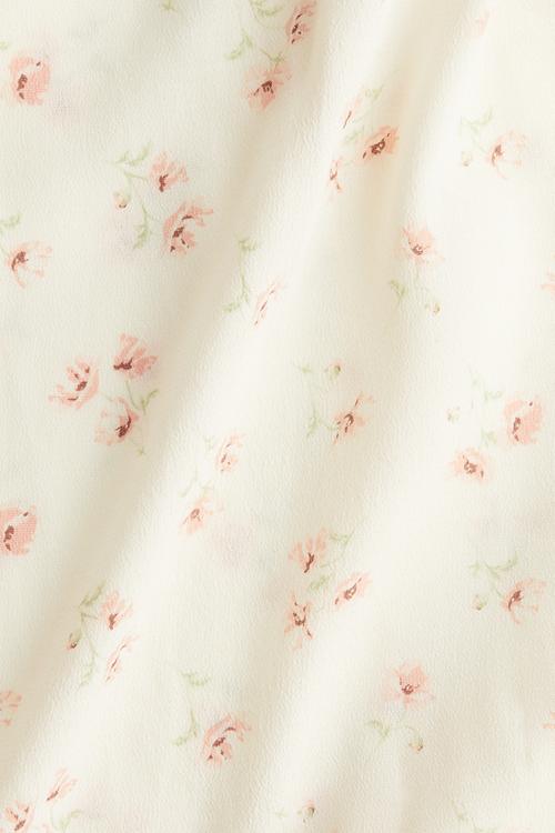 Crêpe wrap dress - cream floral