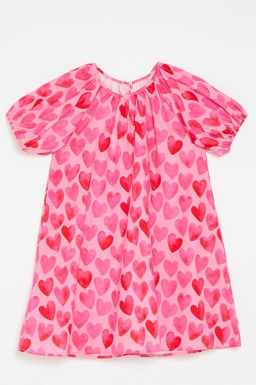 Heart print dress - pink