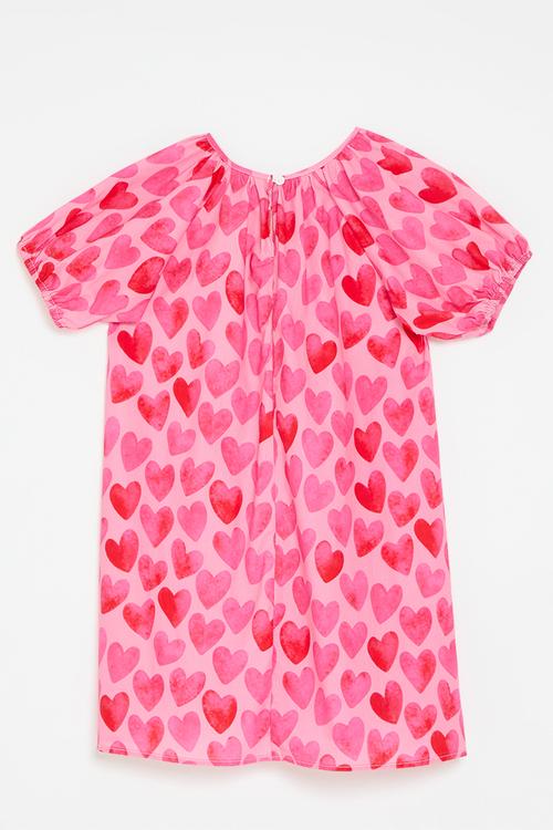 Heart print dress - pink