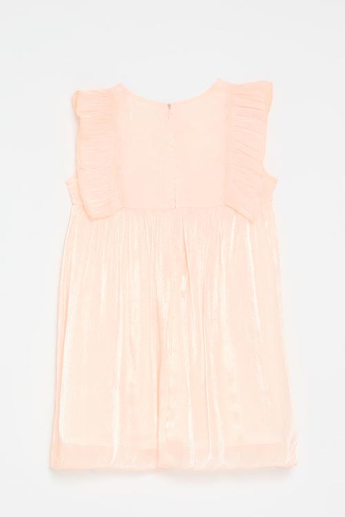 Sleeveless metallic dress - pale apricot
