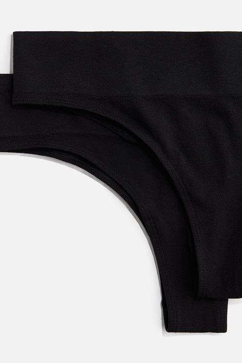 2-Pack seamless brazilian briefs - black