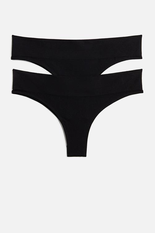 2-Pack seamless brazilian briefs - black