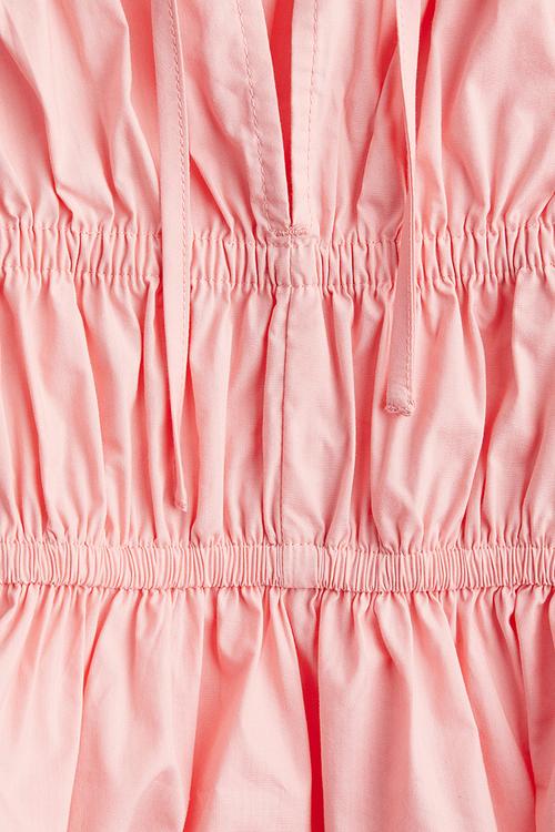 Puff-sleeved poplin blouse - light pink