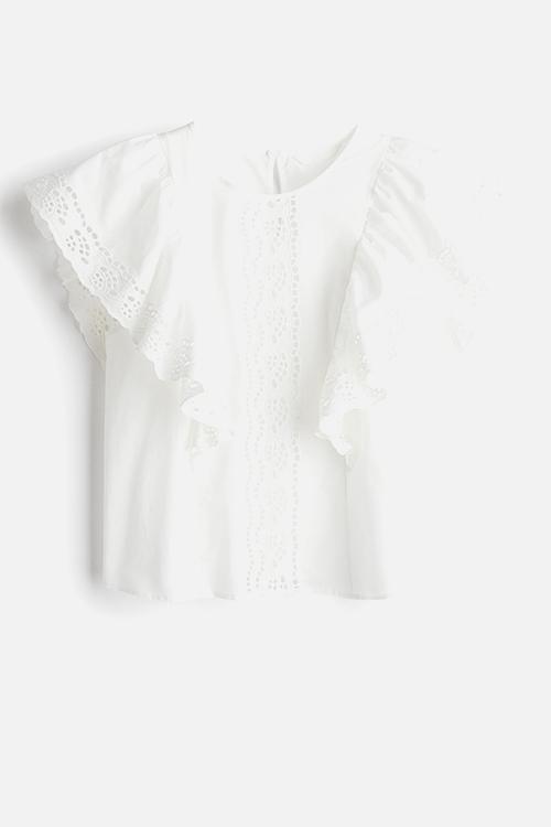 Broderie anglaise blouse - white