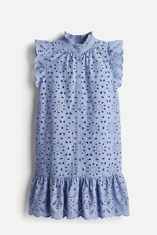 Broderie anglaise dress - light blue