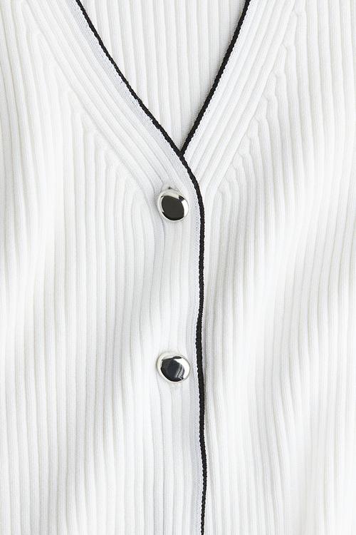 Rib-knit waistcoat - white