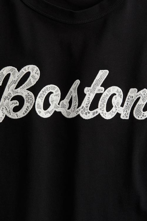 Text-motif t-shirt - black boston 