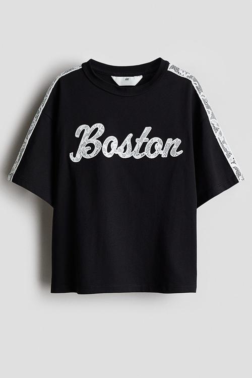Text-motif t-shirt - black boston 