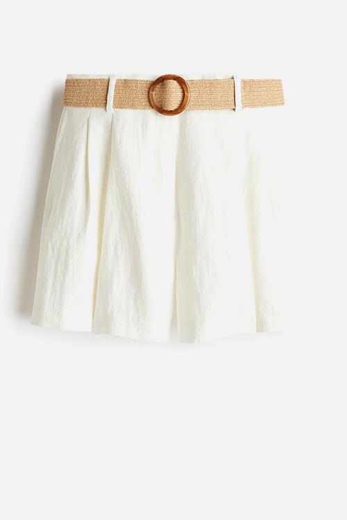 Belted shorts - white