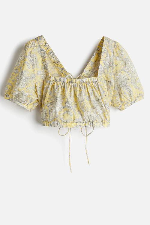 Lacing-detail cotton blouse - multi