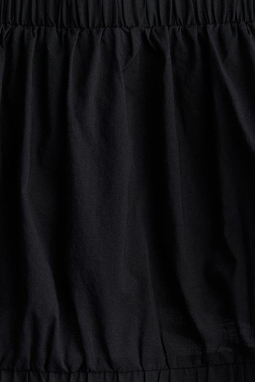 Lacing-detail cotton blouse - black