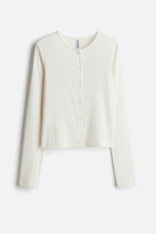 Waisted cardigan - white - 1276638002