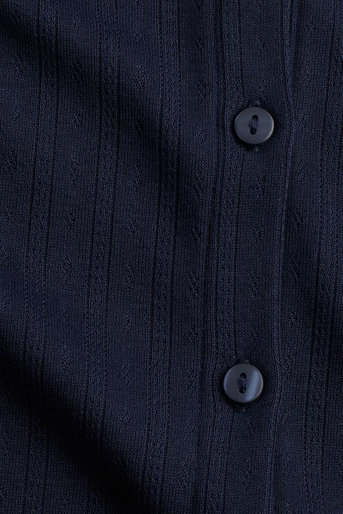 Pointelle jersey cardigan - blue