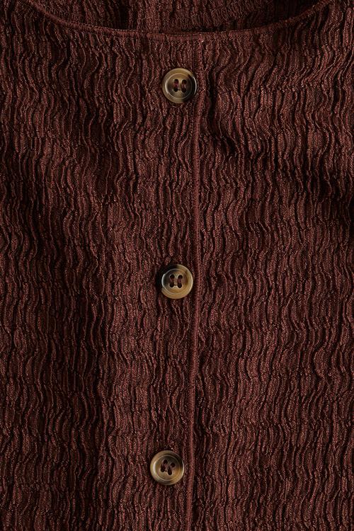 Textured jersey waistcoat - dark brown