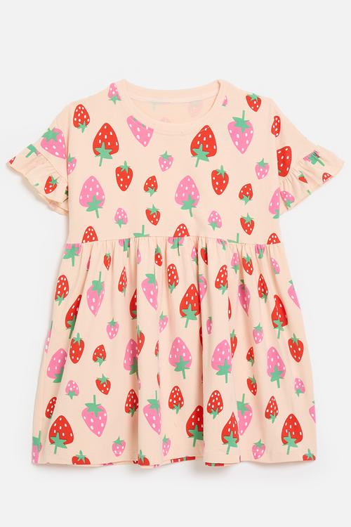 Strawberry print dress - multi