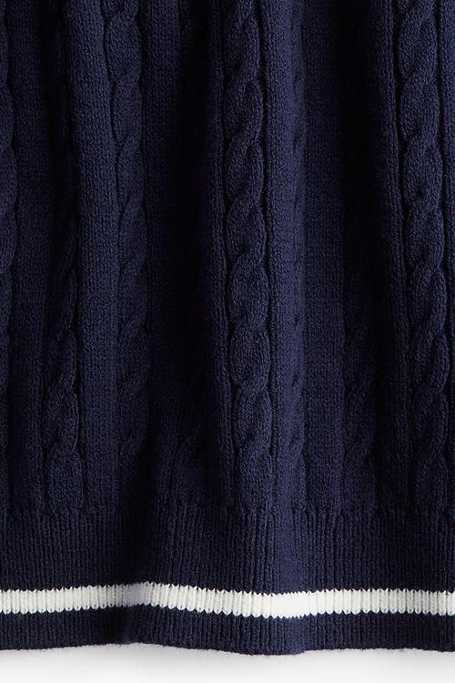 Cable-knit top - blue
