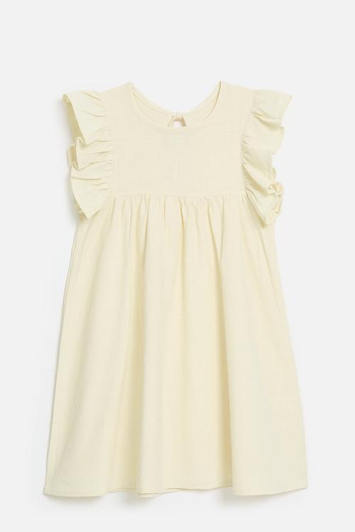 Frilled sleeve dress - off white 