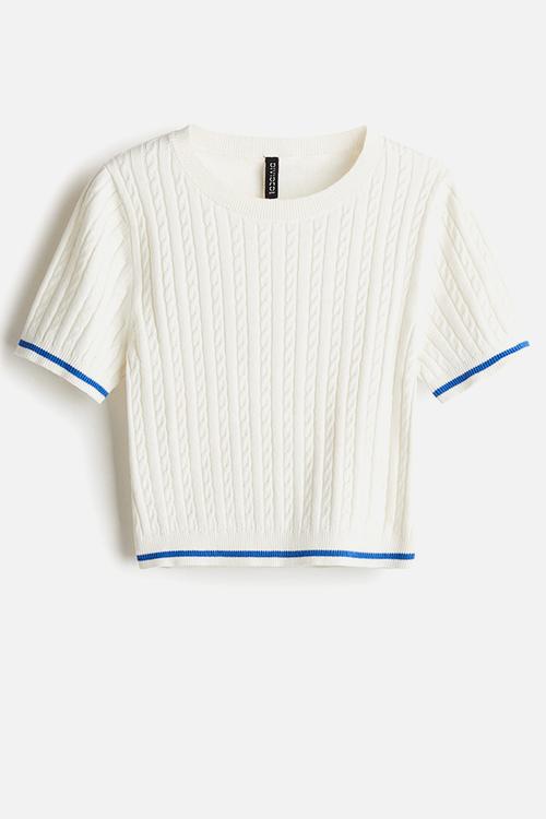 Cable-knit top - cream 
