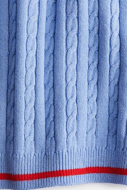 Cable-knit top - blue