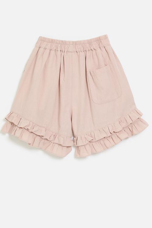 Frilled hem shorts - dusty pink