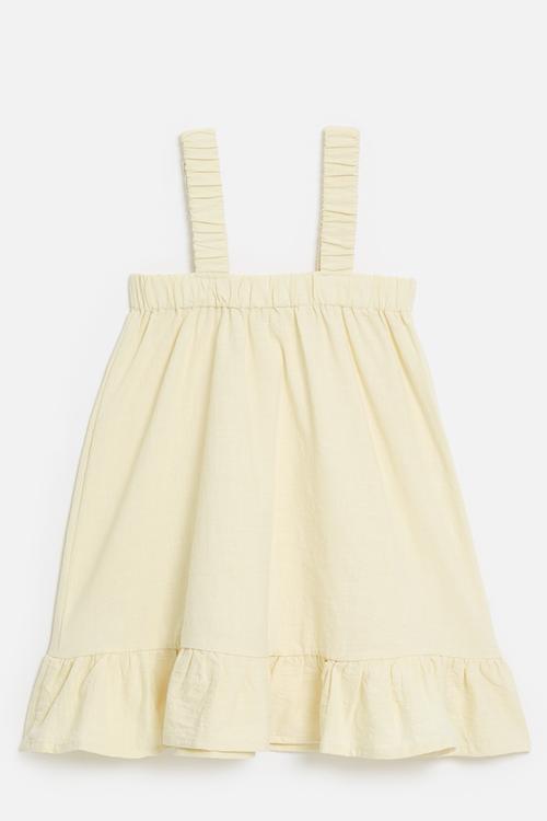 Frilled hem dress - light beige