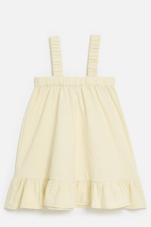 Frilled hem dress - light beige
