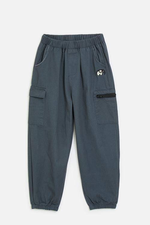 Cuffed cargo pants - navy blue