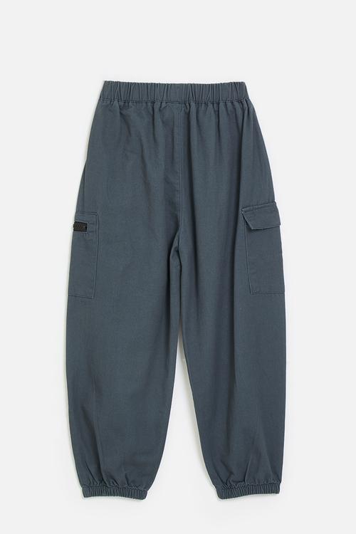 Cuffed cargo pants - navy blue