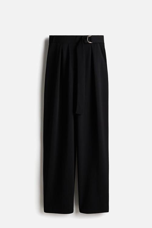 Belted trousers - black