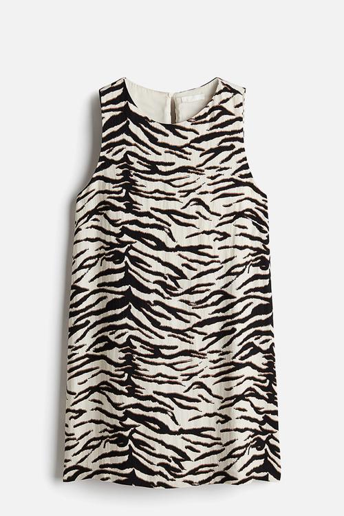 Shift dress - cream/zebra print 