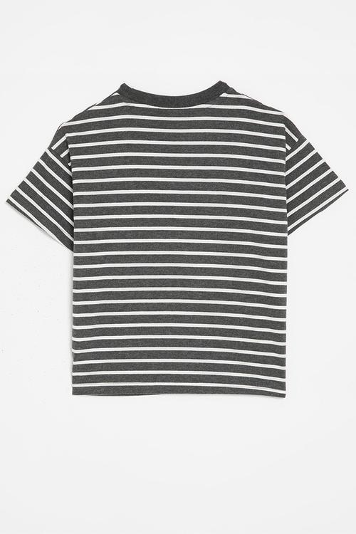 Striped tee - grey