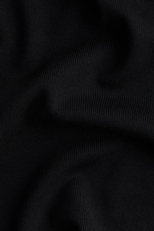 Fine-knit T-shirt - black