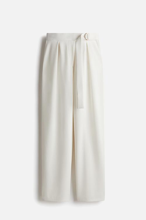 Belted trousers - white