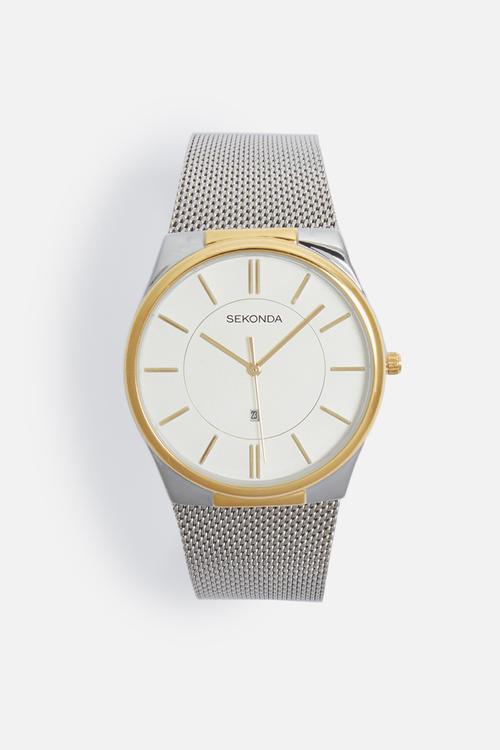Two-tone mesh watch
