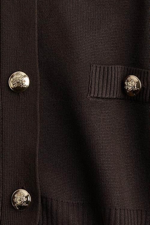 Fine-knit cardigan - dark brown