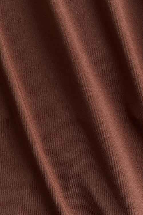 Ballerina-neckline top - brown