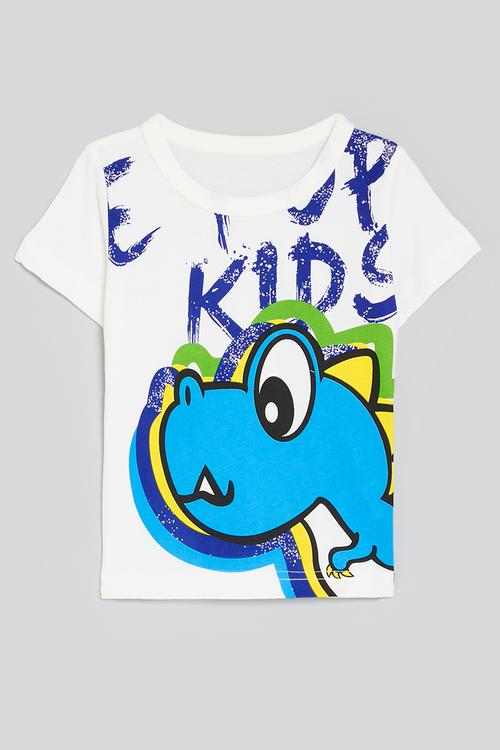 Printed tee - blue & white