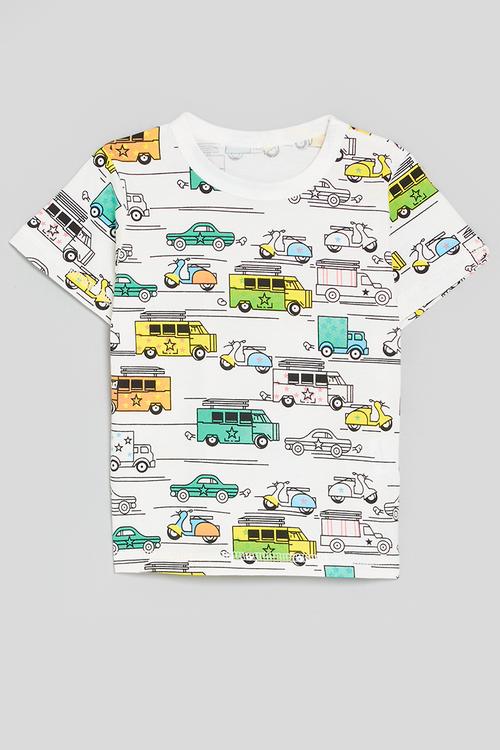Printed crew neck tee - multi