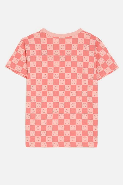 Checker board tee-pink