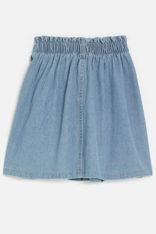 Paper bag waist skirt - blue