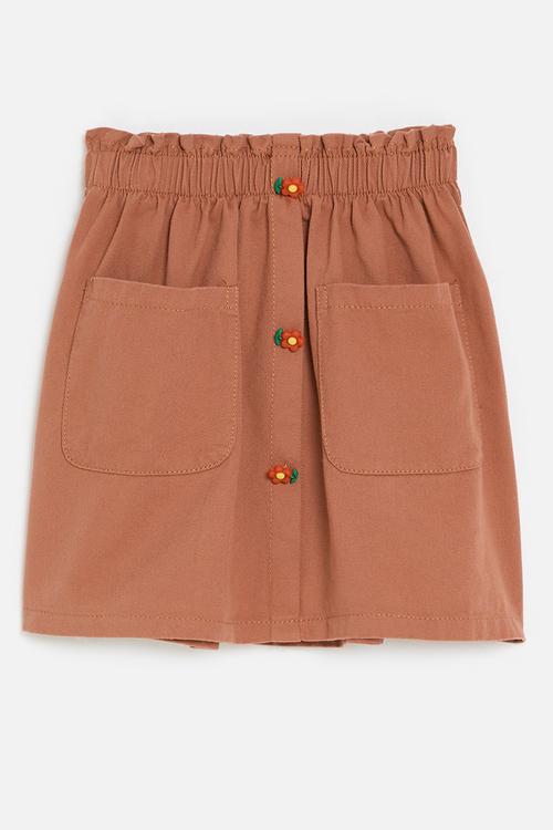 Paperbag waist skirt - rust