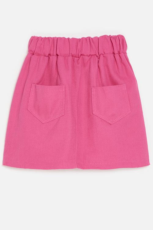 Mini denim skirt - dark pink