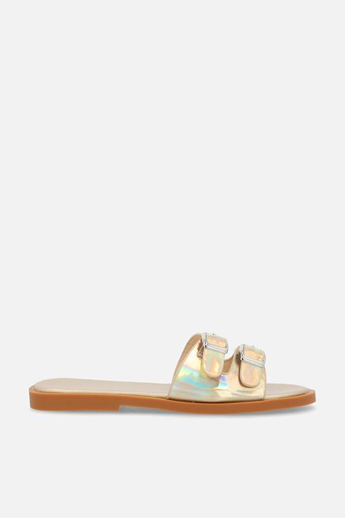 Twin strap sandals - gold